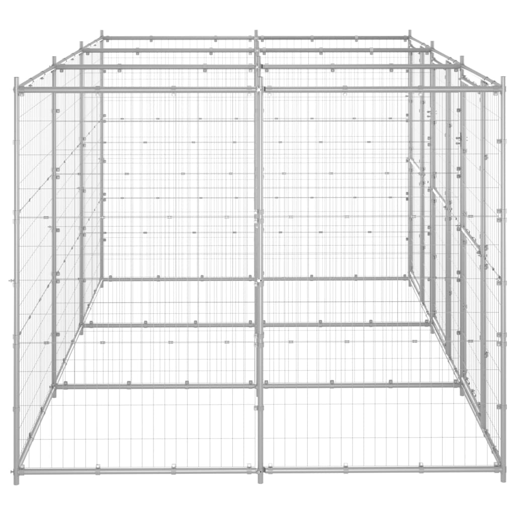 NNEVL Outdoor Dog Kennel Galvanised Steel 7.26 m²