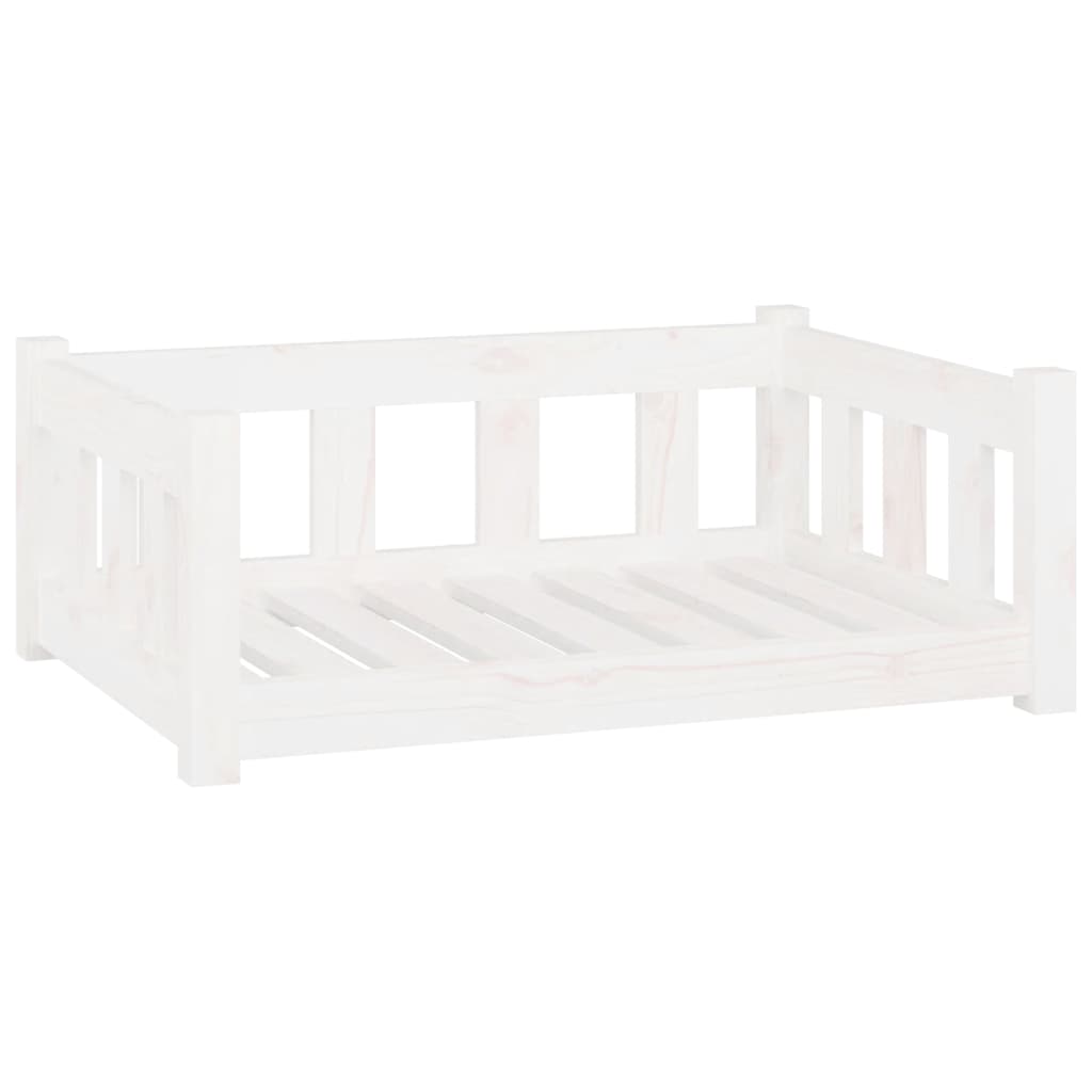 NNEVL Dog Bed White 75.5x55.5x28 cm Solid Wood Pine