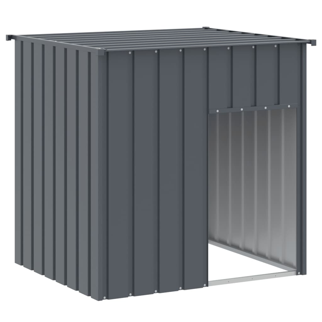 NNEVL Dog House with Roof Anthracite 110x103x109 cm Galvanised Steel