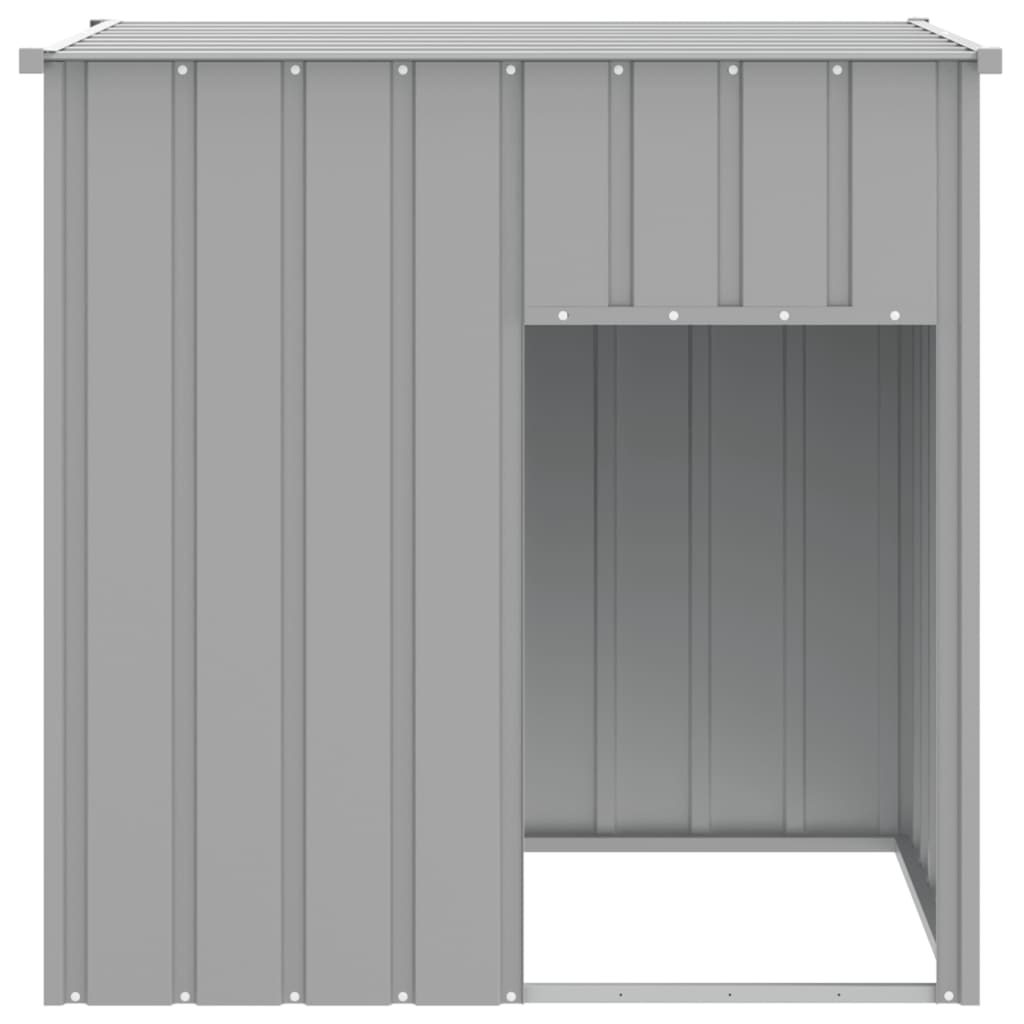 NNEVL Dog House with Roof Light Grey 110x103x109 cm Galvanised Steel