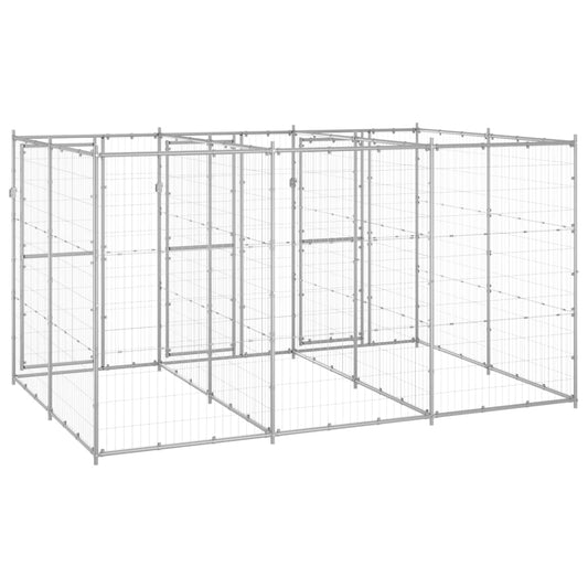 NNEVL Outdoor Dog Kennel Galvanised Steel 7.26 m²