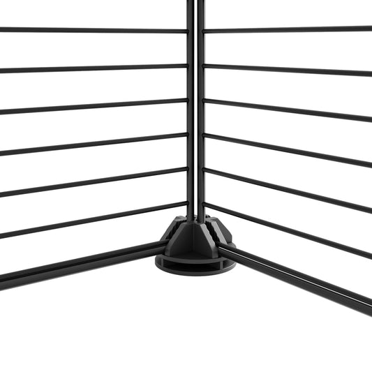 NNEVL 52-Panel Pet Cage with Door Black 35x35 cm Steel