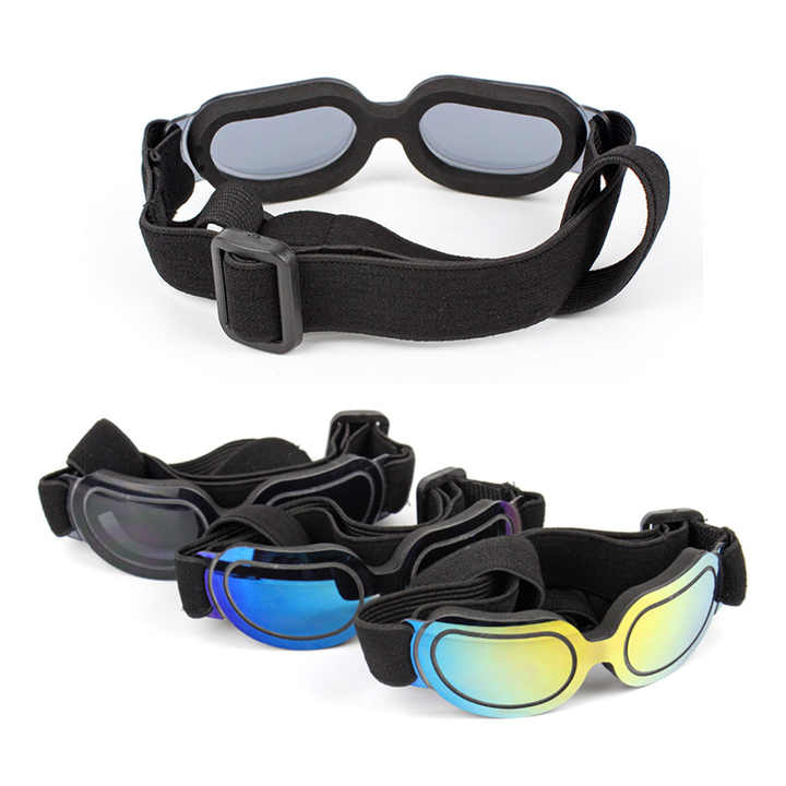 NNEDSZ Black Lenses Pet Sunglasses for Dogs and Cats - UV Protection, Adjustable Strap, Anti-Wind and Anti-Fog Pet Goggles